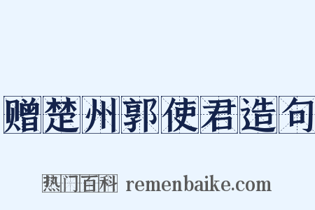 赠楚州郭使君造句是什么意思的图片